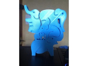 balanceamento de elefantes decoração 3d print model - Mito3D