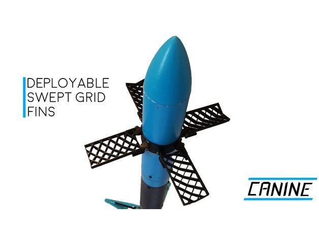 einsetzbaren gefegt grid fin andere kann Modell-Rakete yukon 3D print model - Mito3D