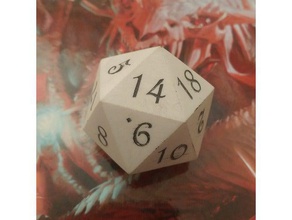 d20 dice die dnd gaming tabletop 3d print model - Mito3D