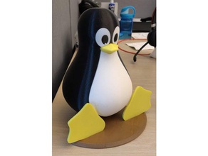 tux linux penguin base signs logos 3d print model - Mito3D