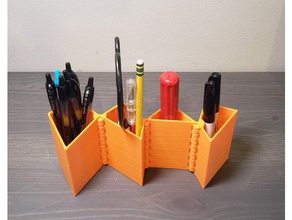 Üçgen Kare diseksiyonu kalem tutucu menteşeli aracı sahipleri kutuları 3d print model - Mito3D