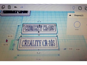 creality cr-10s placca 3d la stampante parti Stampante decorativo nome 3d print model - Mito3D