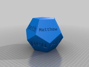 mi personalizados personalizado cara d12 dodecaedro dados 3d print model - Mito3D