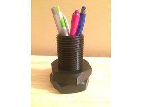 large bolt nut pencil holder 3d printing 3d print model - Mito3D