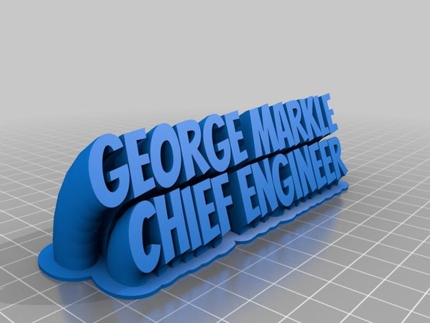 george markle ingénieur en chef bureau de personnalisé 3D print model - Mito3D