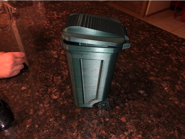 garbage can moving lid wheels sculptures bin nsfw trash 3D print model - Mito3D