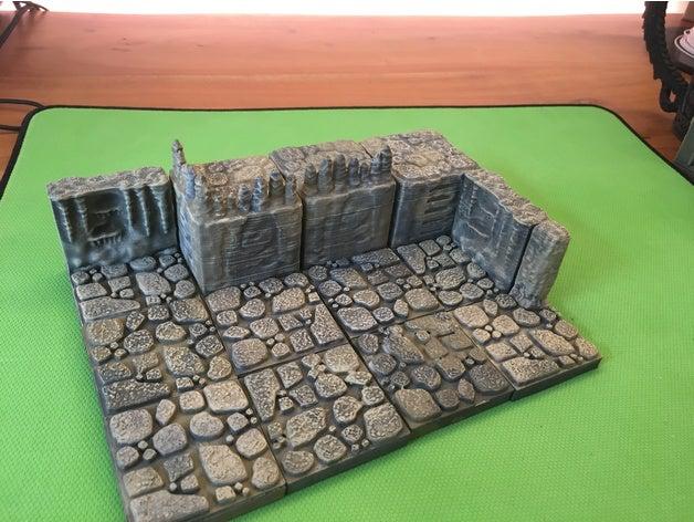 cavern elevated tiles openforge 20 compatible toy game accessories caverns elevation plateau ridge tile dungeons dragons modular openforge2 openforge20 tabletop gaming terrain wargame 3D print model - Mito3D