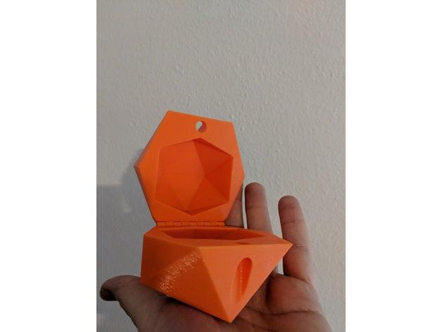 d20 box di cerniera i giocattoli giochi dadi dungeons dragons icosaedro serratura scatola stoccaggio 3D print model - Mito3D