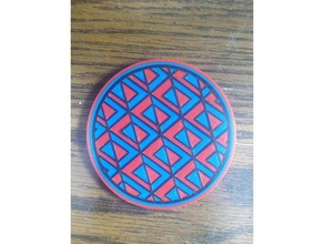 multicolor layered snap-together coaster math art colors counterchange tiling 3d print model - Mito3D