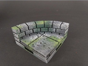 openforge 20 cut stone low curved toy game accessories dnd tiles dungeon miniatures openforge2 pathfinder rpg tabletop terrain 3d print model - Mito3D
