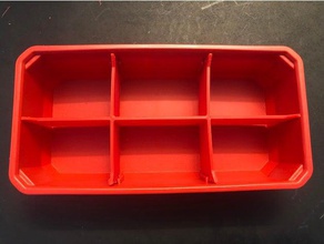 packout slim rectangle 6 bin divider insert organization milwaukee organizer small parts storage toolbox tool 3d print model - Mito3D