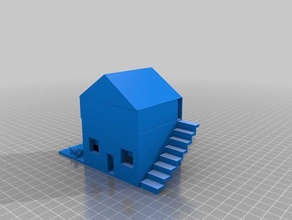 house buildings structures chairs deck dining table dog household spool stairs 3d print model - Mito3D