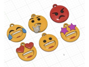 emoji-Schlüsselanhänger Schlüsselanhänger emojis 3d print model - Mito3D