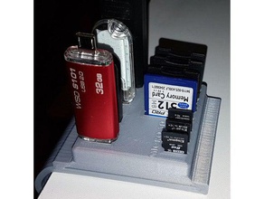 memory card clip holder computer flash storage microsd sd 3d print model - Mito3D