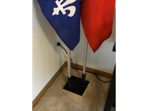 dual flag pole base hobby flagpole holder tube 3d print model - Mito3D