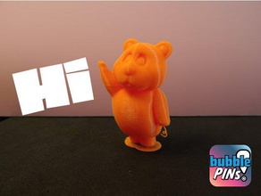teddy bear waving hi models desktop toy figurine oliver teddybear 3d print model - Mito3D