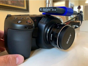 samsung t5 ssd holder camera blackmagic design bmpcc4k 3d print model - Mito3D