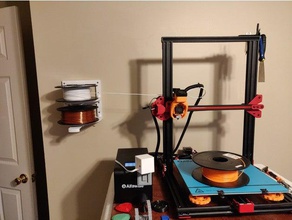 wall mounted stack-able filament spool holder 3d printer accessories rack 3d print model - Mito3D