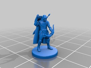 human ranger miniature toy game accessories 3dprintable archer dungeons dragons tabletop 3d print model - Mito3D