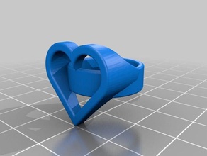 heart ring 16mm rings 3d print model - Mito3D