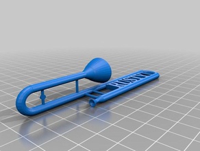 rusty trombone keyring keychains extruder fasion funny musical instrument 3d print model - Mito3D