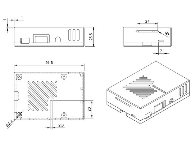 raspberry pi 3 model case electronics 3D print model - Mito3D