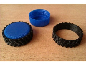 wheels pet-bottle caps toys games car wheel pet bottle cap rc tires recycle recycling 3d print model - Mito3D
