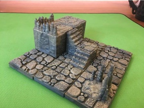 mağara merdiven 20 uyumlu openforge oyuncak oyun aksesuarlar caverna caverns fayans dnd dungeons dragons zindan modüler pathfinder masa üstü oyunlar rpg arazi 3d print model - Mito3D