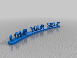 dual words illusion aka love you sign yourself signs logos customized 3d print model - Mito3D