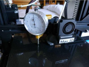 no screws dial indicator mount bullseye creality ender 3 3d printer parts bed leveling build plate leveler gauge 3d print model - Mito3D