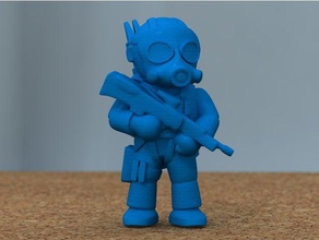 soldier rifle people 3d print model - Mito3D