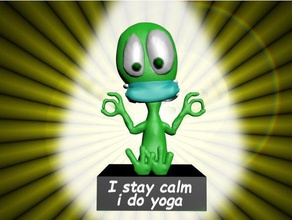 stay calm do yoga sports men green seen only watching tempolimits streets sculptures 3d print model - Mito3D