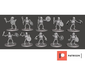 orc skeleton warrior marauders 10 poses squad unit games 28mm dnd miniature fantasy figure miniatures ork wargames warhammer 3d print model - Mito3D