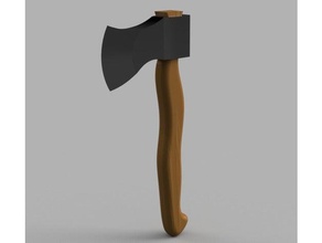 hacha de guerra props axe la cuchilla madera 3d print model - Mito3D