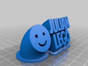 julien nome tag stand lego completo di smiley office personalizzato 3d print model - Mito3D