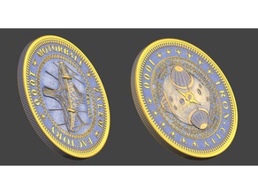 alita battle angel coin coins badges 3d print model - Mito3D