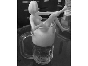 sexy ragazza di balneazione la schiuma della birra 3d stampa 3dprinting corpo figura nsfw nudo persone donna 3d print model - Mito3D