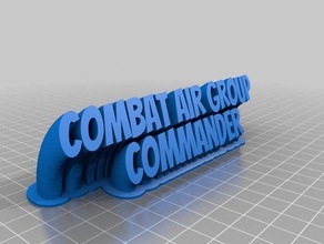 combat air group commander sweeping 2-line name plate text office customized 3d print model - Mito3D