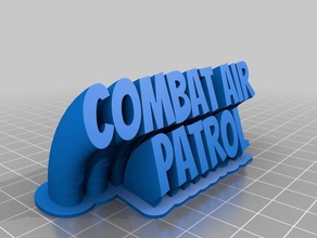 patrulha aérea de combate, varrendo 2-nome linha da placa texto office personalizado 3d print model - Mito3D