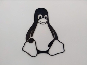 tux linux penguin 2d art 3d print model - Mito3D