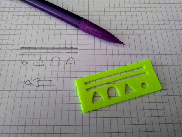 logic gate template engineering circuit elecronics sketch stencil 3D print model - Mito3D