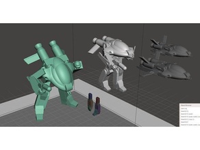 robotech ueg armies southern cross tasc logan battloid set 1 games rrt wargame 3d print model - Mito3D