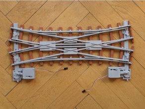 doppelkreuzungsweiche 225&deg r3 spur 1 hobby 45mm scale lgb open railway tracks 3d print model - Mito3D