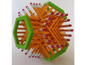 various pencil sculptures 72 pencils art easy print fast george hart gift hexastix math sculpture no support supports needed simple 3d print model - Mito3D