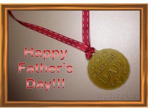 monde&acutes meilleur papa médaille trousseau badge aimant accessoires père pour la fête des pères 3d print model - Mito3D