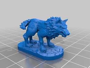 lupo terribile giochi 28mm direwolf dnd pathfinder inverno 3d print model - Mito3D