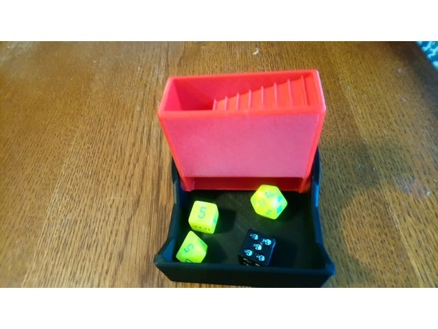 portable dice tower container games compact dragons dungeons foldable folding pathfinder rpg tray 3D print model - Mito3D