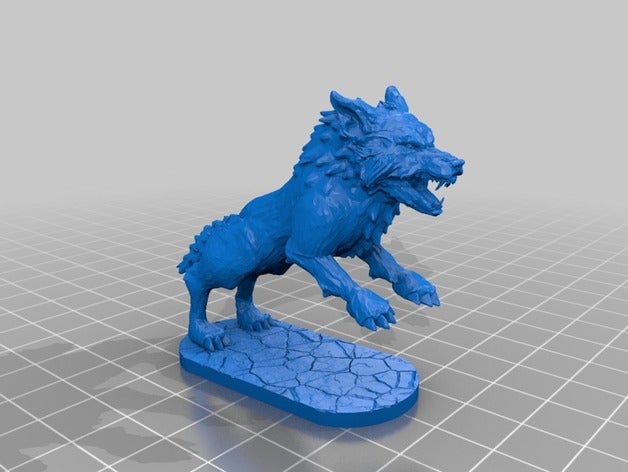 lupo terribile v2 giochi 28mm direwolf dnd pathfinder inverno 3D print model - Mito3D