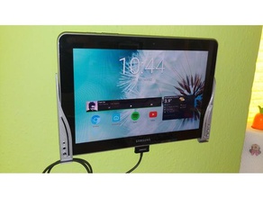 tablet holder wall mount 101 galaxy tab makeprintable samsung 3d print model - Mito3D