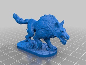 worg games 28mm dnd lotr pathfinder warg 3d print model - Mito3D